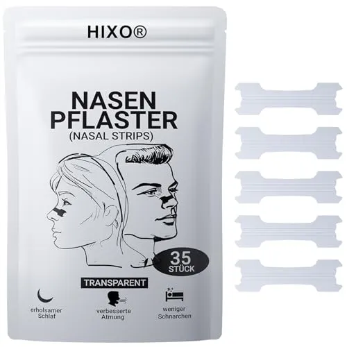 35x Nasenpflaster Premium gegen Schnarchen | Transparent & Hautfreundlich | Anti Schnarch Nasenstrips für besseren Schlaf, freie Atmung & Sport – wirkstofffrei