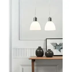 Nordlux Ray 2-Kit Pendelleuchte, E14, chrom - Elegante Pendelleuchte für stilvolle Akzente, mit zwei 40W Leuchtmitteln und hochwertigem Glas-Lampenschirm, ideal für Wohnräume.