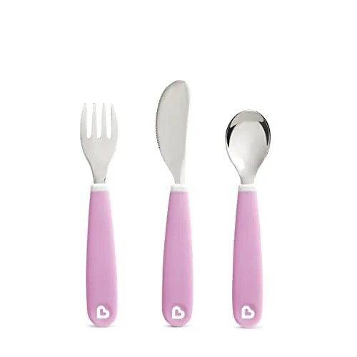 Munchkin Spritz Kleinkind Gabel Messer Löffel | 3 Pack | Lila