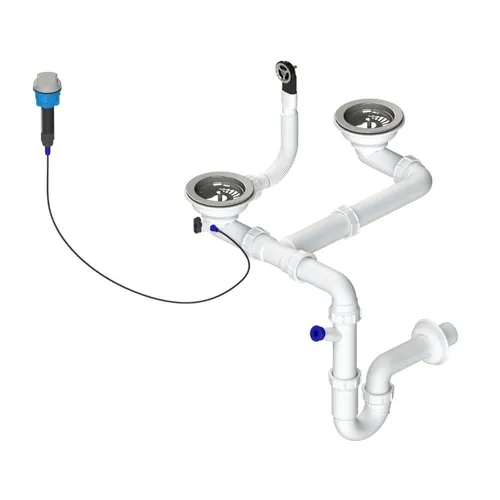 GRANMASTER Universeller Spülbeckensiphon mit 2 Kammern