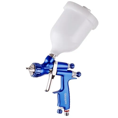 Professionelle HVLP Lackierpistole 1,4mm SICOPRO - Lackierpistole mit 600 ml Behälter, HVLP-Technologie für maximale Materialeinsparung und perfekten Oberflächen. Ideal für Malerwerkstätten und Hobbyprojekte.