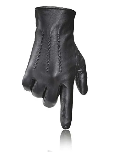 PEARLWOOD Lederhandschuhe Gates, Fleece gefüttert schwarz 9 - Handschuhe aus 100% Schafsleder mit weichem Fleece-Innenfutter, ideal für kalte Tage. Atmungsaktiv, wasser- und windabweisend, perfekt für stilbewusste Träger.