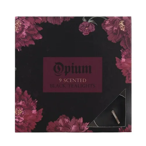 Opium Duft Teelichte 9 Stück schwarz Gothic