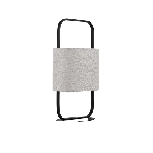 REV Tischleuchte ischlampe Oval Stoff Designlampe 48 cm Tragegriff Lampe