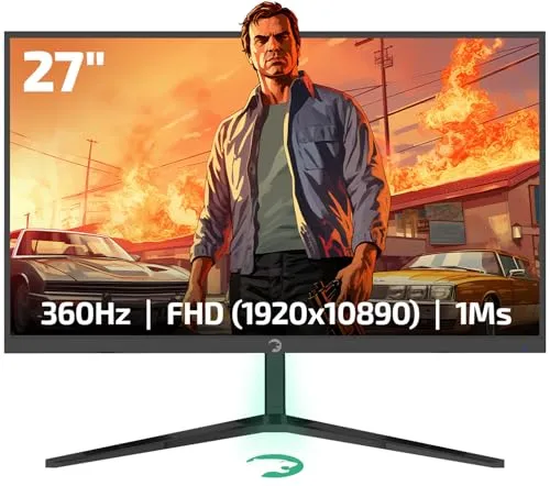 GAMEPOWER Rapid 27 Zoll Gaming Monitor - FullHD 360Hz IPS Monitor mit 1ms Reaktionszeit, ideal für ultraflüssiges Gaming und beeindruckende Farbqualität – perfekt für leidenschaftliche Gamer.