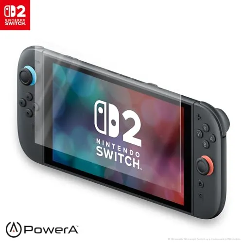 PowerA-Displayschutz für Nintendo Switch 2-2er-PaketSchützt den Bildschirm, einfach anzubringen, kommt mit 2 Bildschirmschutzfolien, einem Mikrofaser-Reinigungstuch und einem Applikator
