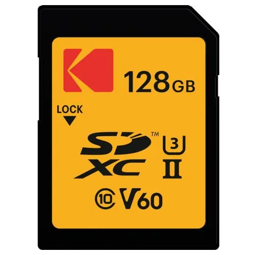 Kodak SD 128GB UHS-II U3 V60 Ultra Pro - Speicherkarten mit ultraschneller UHS-II Technologie, ideal für hochauflösende Videoaufnahmen und schnelle Datenübertragungen.