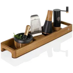 AdHoc Tablett Serve Slim aus Akazie & Walnuss - Elegantes Holztablett (15.5x5x60 cm) für Tischkultur & Servieren, ideal für stilvolle Anlässe und einladende Buffets.