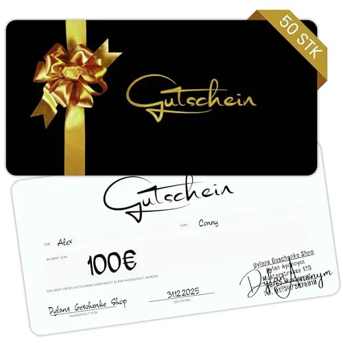 Gutscheinkarten zum Selbstausfüllen (50er Set, DIN Lang) von Spoddy
