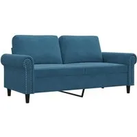 vidaXL 2-Sitzer-Sofa Blau 140 cm Samt - Bequemer Luxus für dein Zuhause - Sofa in modernem Design, aus weichem Samt mit robustem Metallgestell. Ideal zum Entspannen und ein echter Blickfang in jedem Raum.