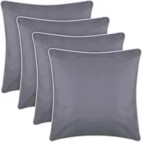 Bestlivings Outdoor Kissen mit Weißer Paspel 4er Pack - 4er Set Outdoor Kissen (45x45cm) mit eleganter weißer Paspel. Wasserabweisend, robust und leicht zu reinigen. Ideal für Terrasse und Garten – für mehr Komfort und Stil im Freien.