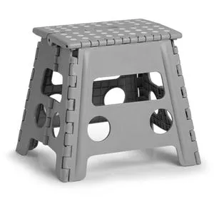 Zeller Tritthocker 13034, klappbar, aus Kunststoff, 1 Stufe, grau