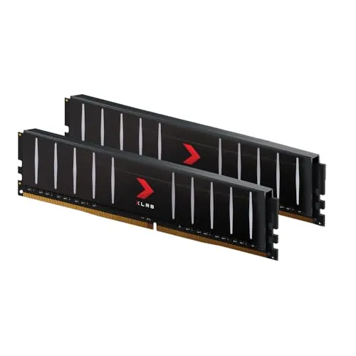 PNY 16GB (2x8GB) XLR8 Gaming DDR4 3200MHz Low Profile Desktop Memory Kit, MD16GK2D4320016LP, Schwarz