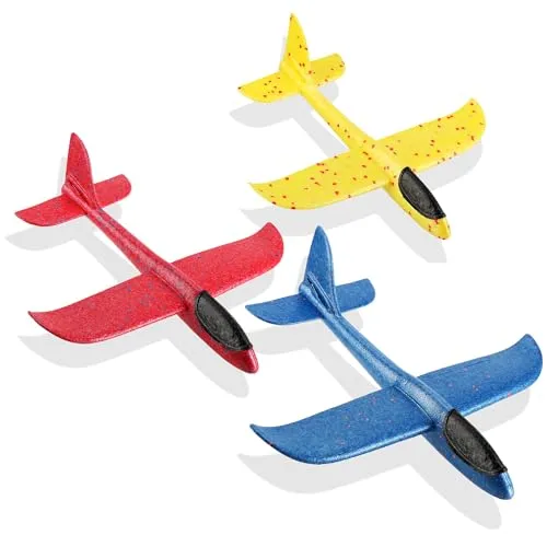 com-four® 3X Styroporflugzeug für Kinder und Erwachsene von COM-FOUR