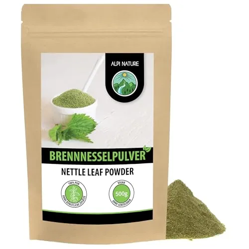 Alpi Nature Brennnessel Pulver 500g, Brennesselpulver, Brennnesselblätter getrocknet und gemahlen