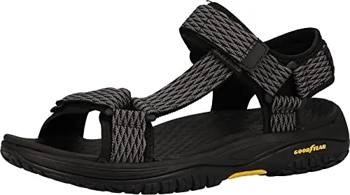Skechers Lomell-Rip Tide Sandalen - Wanderschuhe mit Relaxed Fit und Luxe Foam Fußbett für hohen Tragekomfort. Ideal für warme Tage, bieten diese Sandalen optimale Belüftung und sicheren Halt dank praktischen Klettverschlüssen.