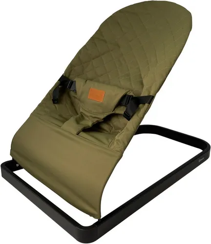 BabyGo Babywippe Comfort, khaki - Wippe für Babys ab Geburt, mit Nacken- und Rückstütze für optimalen Komfort und Sicherheit – ideal für entspannte Momente.