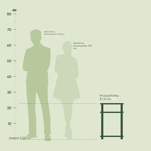 Furinno Beistelltisch mit 3 Ablageebenen, Holz, Columbia Walnut/Schwarz, 29.21 x