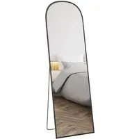 HOMCOM Ganzkörperspiegel 161,5 x 50 cm - Standspiegel aus explosionsgeschütztem HD-Glas mit vielseitiger Positionierung, ideal für eine klare Sicht auf Ihr Outfit im Wohnzimmer oder Schlafzimmer.