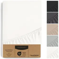 Hausfelder Spannbettlaken Topper Bettlaken 180/200x200 cm, bis 40cm Matratzenhöhe, Weiß, Jersey-Baumwolle, Gummizug: rundum, (1 Stück), verschiedene Farben und Größen weiß 180/200 cm x 200 cm