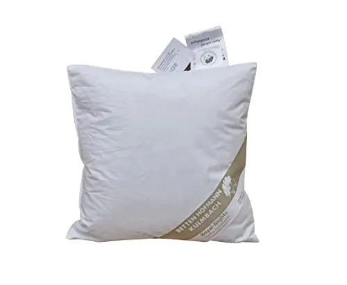 Betten Hofmann Kopfkissen 35x35 cm - Nackenkissen aus 100% neuen Daunen, ideal für Allergiker, Öko-Tex Standard, kuschelig und handgefertigt in Deutschland.