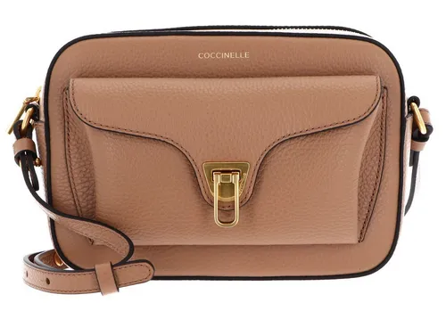 Coccinelle Beat Soft Umhängetasche hellbraun - Umhängetasche aus genarbtem Rindsleder in elegantem hellbraun, ideal für stilvolle Auftritte und den täglichen Gebrauch.