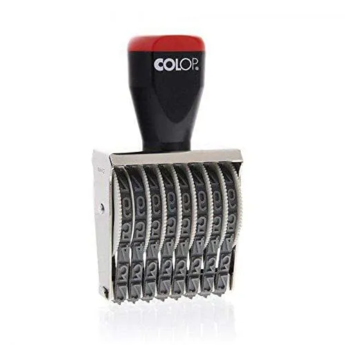 Colop Ziffernstempel 07008 - 8-stellig - Gummibänder & -ringe, präziser 8-stelliger Ziffernstempel für exakte Datums- und Nummernmarkierungen, ideal für Büro und Versand.