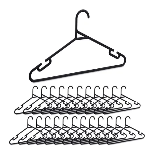 Kleiderbügel schwarz Bügel Set Plastikbügel 24 Stück Garderobenbügel Wäschebügel