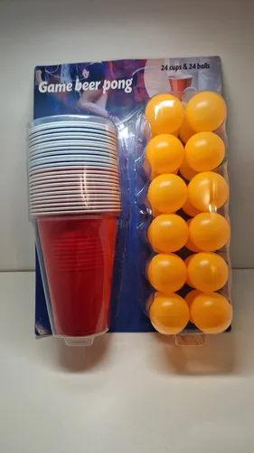 Bierpong Set 48 Teilig | Trinkspiel | 24 Becher | 24 Bälle | NEU
