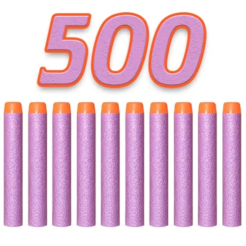 König Design Nerf Pfeile - 500 Stück Nachfüllpack für NERF Blaster - Ideal für NERF N-Strike Blaster: Diese hochwertigen Schaumstoff-Darts bieten optimale Distanz und Genauigkeit. Mit 500 Stück immer genügend Munition für spannende Spiele. Sicheres Material sorgt für unbeschwerten Spielspaß.