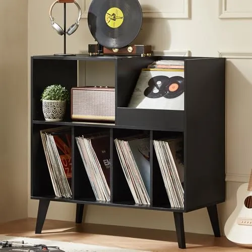 Großer Plattenständer für bis zu 300 Alben – stilvoller Vinylplatten-Halter