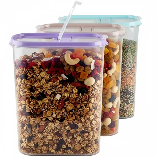 3er Set Schüttdosen 2,8 Liter Vorratsdosen Müsli Frischhaltedosen Müslibox bunt