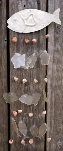 GURU SHOP Mobile aus Muscheln - Fisch 1, 40x13x0 cm