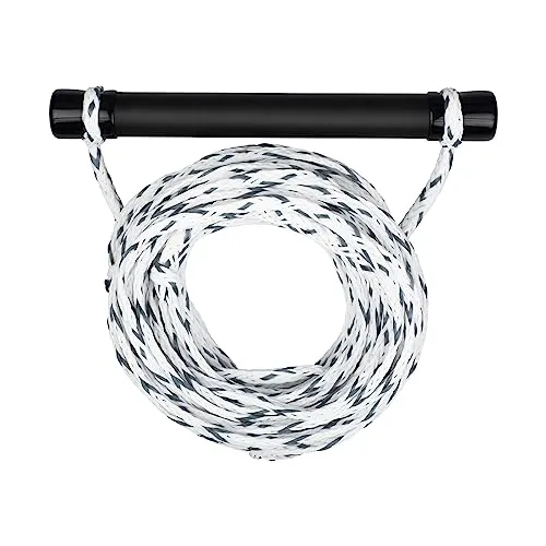 Mesle Wasserski & Wakeboard Leine Set, schwimmfähig, Soft-Griff Hantel, Länge 18,3 m, schwimmend, Zug-Seil Wassersport Schleppleine, inkl Rope Keeper