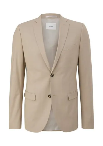 s.Oliver Herren 2140779 Business-Anzug Jacke, beige, Slim Fit, Größe 44 - Elegante Slim Fit Jacke mit Reverskragen und Pattentaschen, ideal für formelle Anlässe und Business-Outfits.