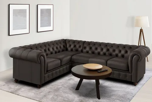 Home affaire Chesterfield-Sofa Chesterfield Ecksofa, auch in Leder L-Form, hochwertige Knopfheftung, langer Schenkel links oder rechts wählbar