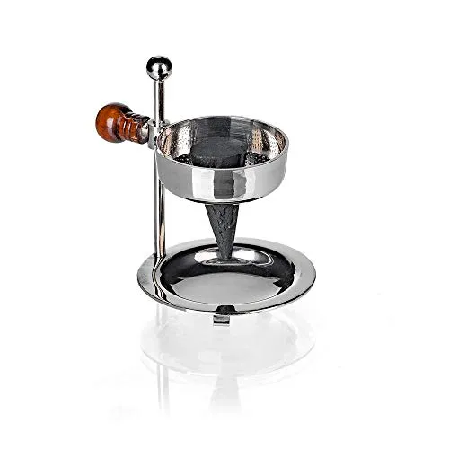 Original Crottendorfer Räucherkerzen Weihrauchbrenner aus Messing vernickelt - Höhenverstellbarer Räucherstäbchenhalter für XL und XXL Räucherkerzen, inklusive zwei Sieben. Ideal für ein aromatisches Erlebnis, Made in Germany.