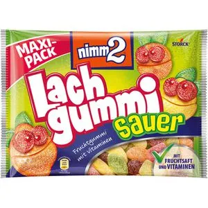Nimm2 Fruchtgummis Lachgummi sauer, 376g