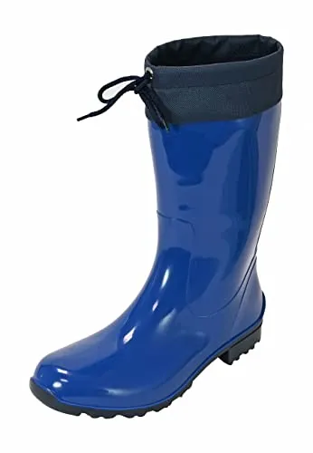 Regenliebe Damen Gummistiefel de Fieselregen Regenstiefel Langschaft, Farbe:Kobalt, Größe:38 EU