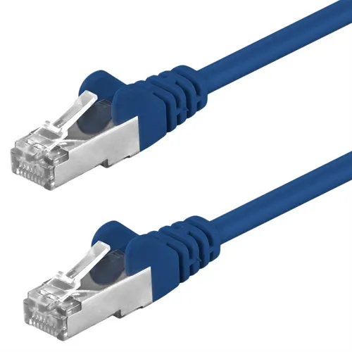 Netzwerk-Kabel Patchkabel FTP CAT5e 1:1 blau 1m