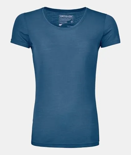 Ortovox 150 Cool Clean TS Damen T-Shirt - Blau - L - Trainingsbekleidung aus Merinowolle, temperaturregulierend und ideal für sportliche Aktivitäten im Sommer.