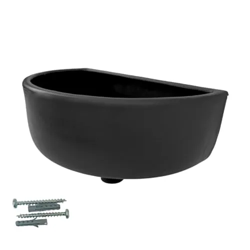 Varile Kunststoﬀ Ausgussbecken für Garten & Keller inkl. Abﬂusssieb- Haarsieb aus Kunststoﬀ div. Farben (Schwarz)