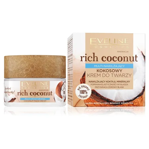 Rich Coconut multi-nawilżający kokosowy krem do twarzy 50ml Evelin 5903416029441