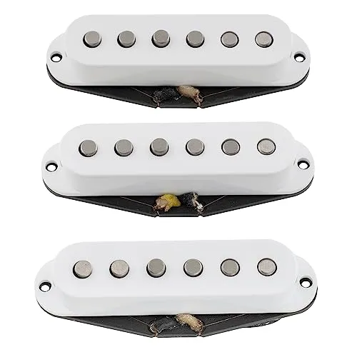 The Revival Pickups RPS1 Vintage Classic Alnico 5/Alnico 3 Single Coil Tonabnehmer Set für Strat Style E-Gitarre, Weiß