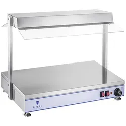 Royal Catering Warmhalteplatte RCHP-70 - Warmhalteplatte für Buffets und Catering, 1.100 W Leistung mit 2 Halogenlampen für perfekte Temperaturkontrolle zwischen 30-110 °C und hygienischer Präsentation.
