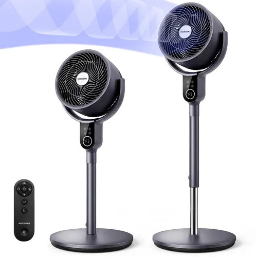 Aigostar 2-in-1 Luftumwälzer Standventilator mit DC-Motor, 3D-Oszillation und Fernbedienung - Erleben Sie mit dem Aigostar Luftumwälzer eine gleichmäßige Kühlung im ganzen Raum dank 3D-Oszillation. Der leise Ventilator mit 8 Geschwindigkeitsstufen ist ideal für entspannte Nächte und konzentriertes Arbeiten.