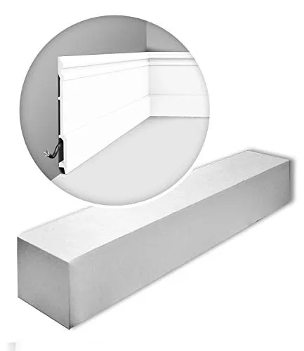Orac Decor SX191-box LUXXUS Sockelleiste 18 m Set - Elegante Sockelleiste aus Purotouch für Innen- und Außenbereiche. Set mit 9 Zierleisten, ideal für zeitgemäße Raumgestaltungen. Verleiht jedem Raum einen stilvollen Abschluss.