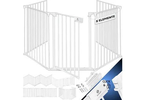 KESSER Ofenschutzgitter mit Tür - Metall Kaminschutzgitter, ideal zum Schutz von Kindern und Haustieren vor offenen Kaminen und Öfen.