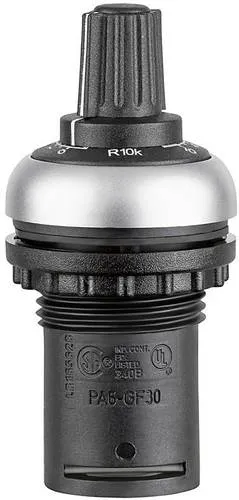 Finder 087.02.2 Fernschalter - Einbau-Fernpotentiometer mit 10er Skala, ideal für Zeitrelais, Schutzart IP 66 für maximale Sicherheit und Anschluss durch Schraubklemmen auf der Rückseite.