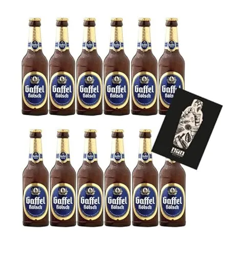 Gaffel Kölsch 12er Set Bier 0,33L (4,8% Vol) mit Mixcompany Grußkarte inkl Pfand MEHRWEG- [Enthält Sulfite]
